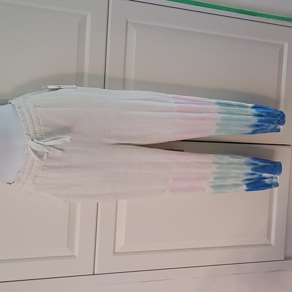 NWT Splendid Sunrise Cropped Lounge Pants Tie  Dip Dye Dipped Jogging Jo… - Picture 2 of 12